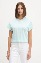Bavlněné tričko adidas All Szn dámské, tyrkysová barva, JV9840