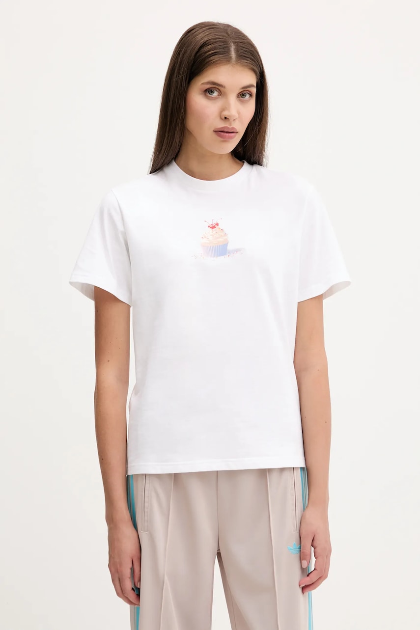 Bavlněné tričko adidas Coquette dámské, bílá barva, JL7489