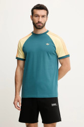 Bavlněné tričko adidas Originals Cali Tee pánské, tyrkysová barva, KC4961