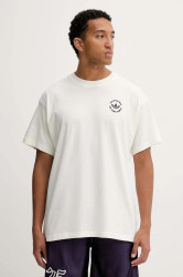 Bavlněné tričko adidas Originals Camel Treffy pánské, béžová barva, HY2084