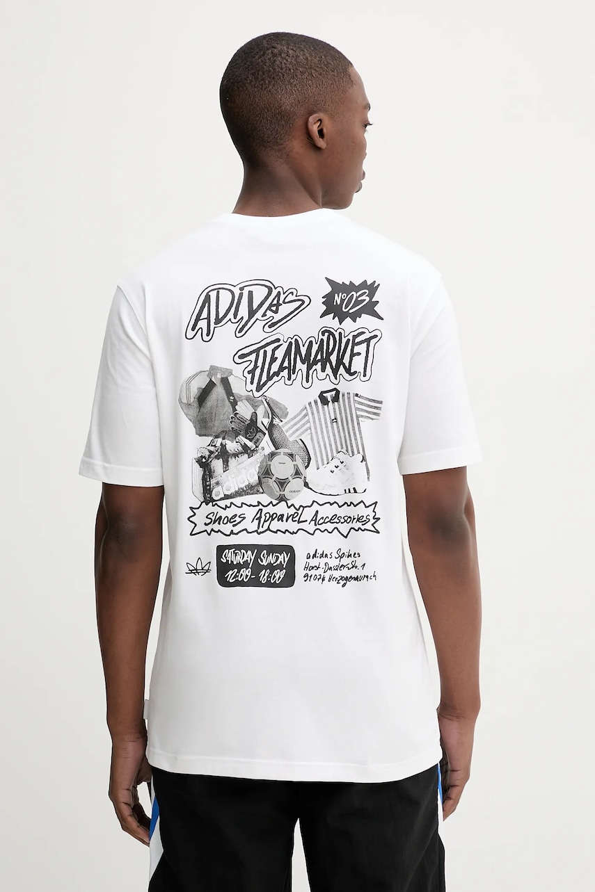 Bavlněné tričko adidas Originals Graphic LO TS pánské, bílá barva, s potiskem, JW3018