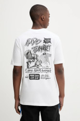 Bavlněné tričko adidas Originals Graphic LO TS pánské, bílá barva, s potiskem, JW3018