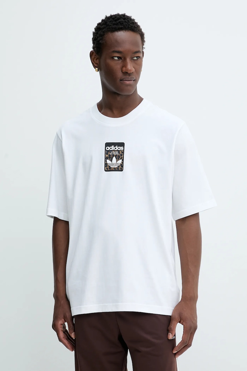 Bavlněné tričko adidas Originals Graphic Os Ss T pánské, bílá barva, s potiskem, JV7570