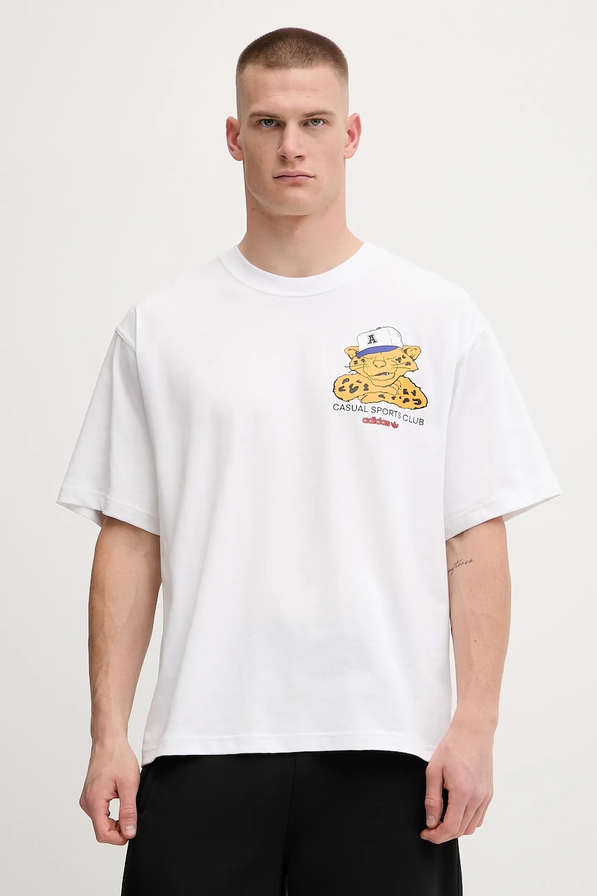 Bavlněné tričko adidas Originals Graphic Os Ss T pánské, bílá barva, s potiskem, JW0158