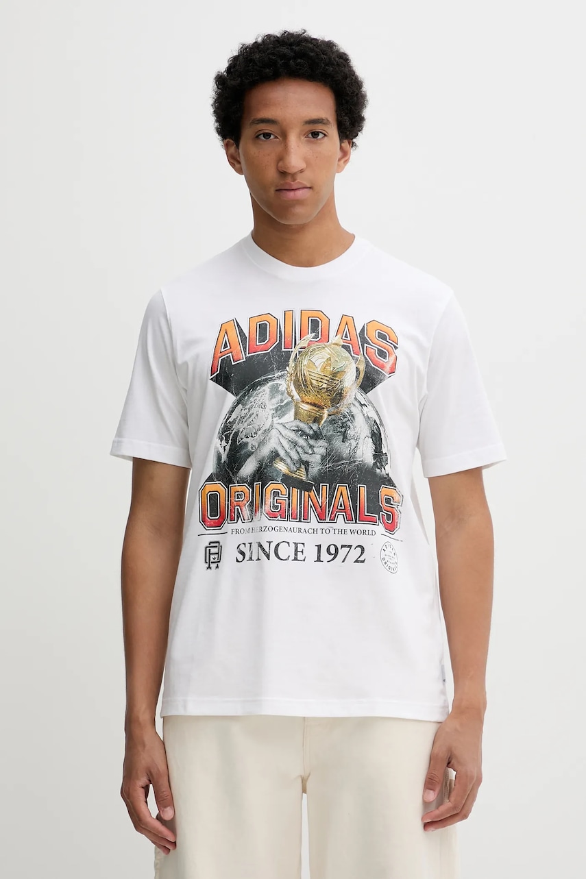Bavlněné tričko adidas Originals Graphic Reg Sst pánské, bílá barva, s potiskem, JW2972