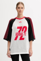 Bavlněné tričko adidas Originals Jersey dámské, bílá barva, KD2269