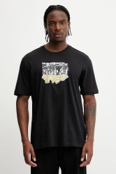 Bavlněné tričko adidas Originals Q12 TS Crowd pánské, černá barva, s potiskem, JP4496