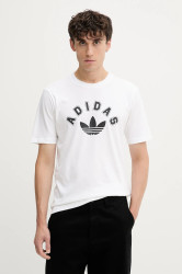 Bavlněné tričko adidas Originals Trefoil pánské, bílá barva, s aplikací, JV7752