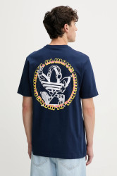 Bavlněné tričko adidas Originals Trefoil Series Loose Tee pánské, tmavomodrá barva, s potiskem, JW3016