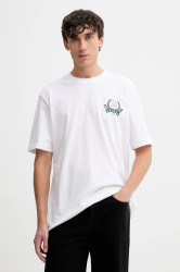 Bavlněné tričko adidas Originals Varsity pánské, bílá barva, s potiskem, JX8155