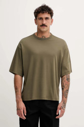 Bavlněné tričko adidas Soft Lux pánské, zelená barva, s potiskem, KB8094