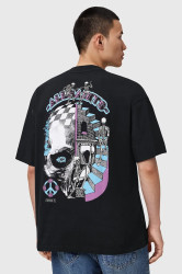 Bavlněné tričko AllSaints REINCARNATE pánské, černá barva, s potiskem, M020PD