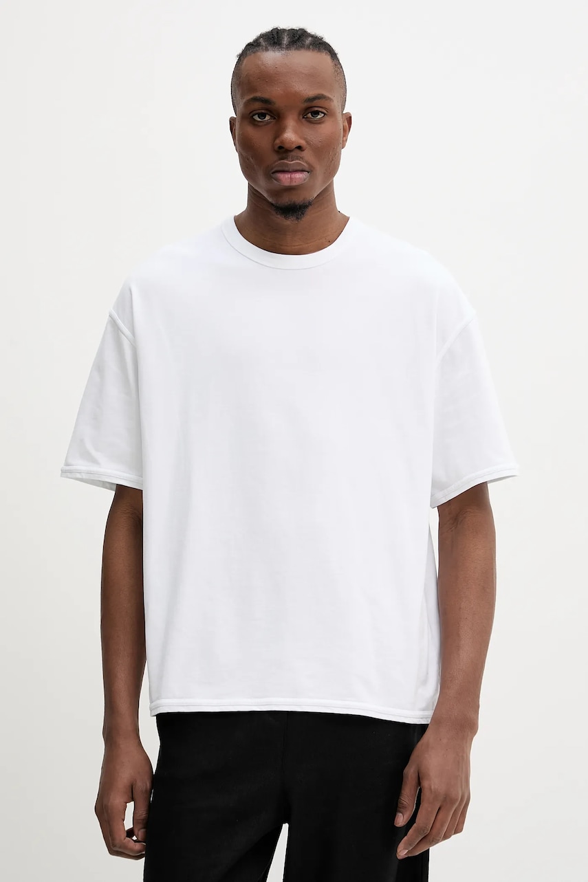 Bavlněné tričko American Vintage pánské, bílá barva, MFAZ02CE25