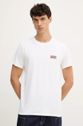 Bavlněné tričko American Vintage pánské, bílá barva, MYKO02C