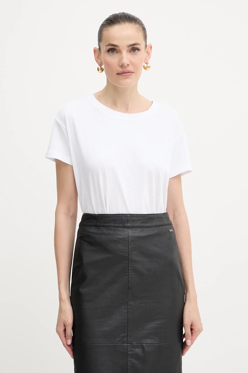 Bavlněné tričko Armani Exchange dámské, bílá barva, XW001356 AF10356