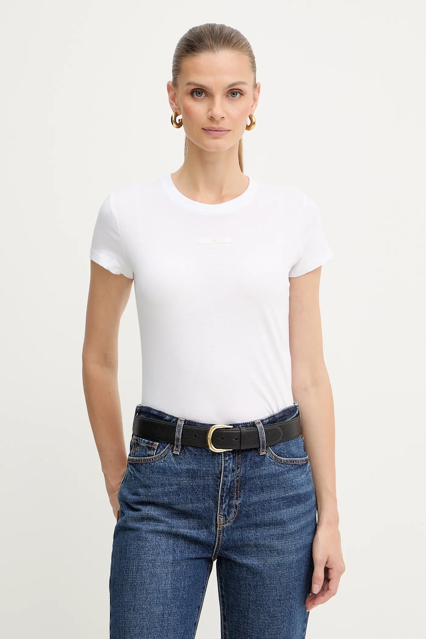 Bavlněné tričko Armani Exchange dámské, bílá barva, XW001369 AF10356