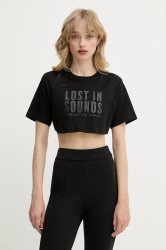 Bavlněné tričko Armani Exchange dámské, černá barva, XW000546 AF10359