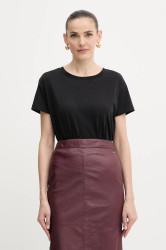 Bavlněné tričko Armani Exchange dámské, černá barva, XW001356 AF10356