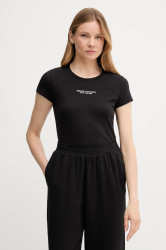Bavlněné tričko Armani Exchange dámské, černá barva, XW001455 AF10356