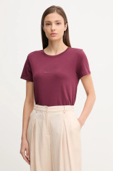 Bavlněné tričko Armani Exchange dámské, vínová barva, XW001459 AF10356