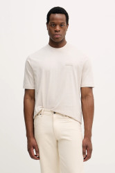 Bavlněné tričko Armani Exchange pánské, béžová barva, s aplikací, XM001426 AF10362