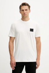 Bavlněné tričko Armani Exchange pánské, béžová barva, XM001456 AF10358