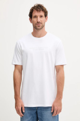 Bavlněné tričko Armani Exchange pánské, bílá barva, s potiskem, XM001280 AF10361