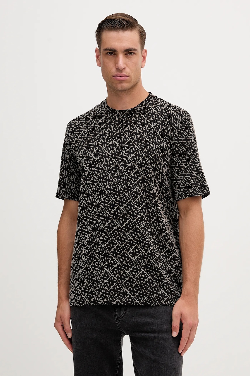 Bavlněné tričko Armani Exchange pánské, černá barva, XM001897 AF10356