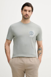 Bavlněné tričko Armani Exchange pánské, šedá barva, s aplikací, XM000556 AF10358