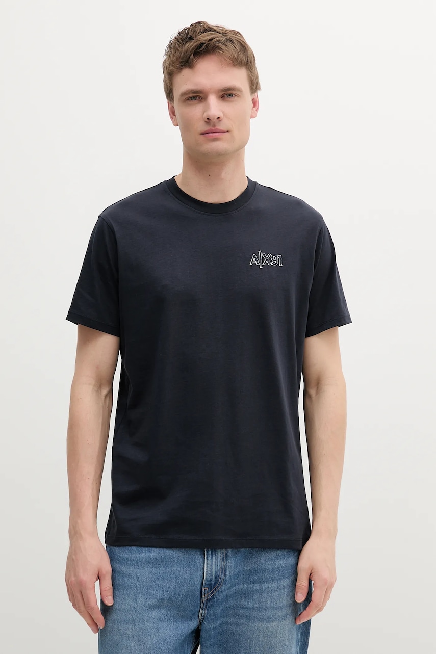 Bavlněné tričko Armani Exchange pánské, tmavomodrá barva, XM000760 AF13106