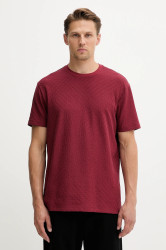 Bavlněné tričko Armani Exchange pánské, vínová barva, XM001431 AF10337