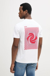 Bavlněné tričko BALR. pánské, bílá barva, s potiskem, B1112.1303