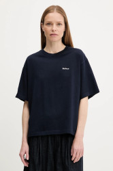 Bavlněné tričko Barbour JEMA dámské, tmavomodrá barva, LML0883