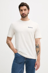 Bavlněné tričko Barbour MOONWELL pánské, béžová barva, s potiskem, MTS1465