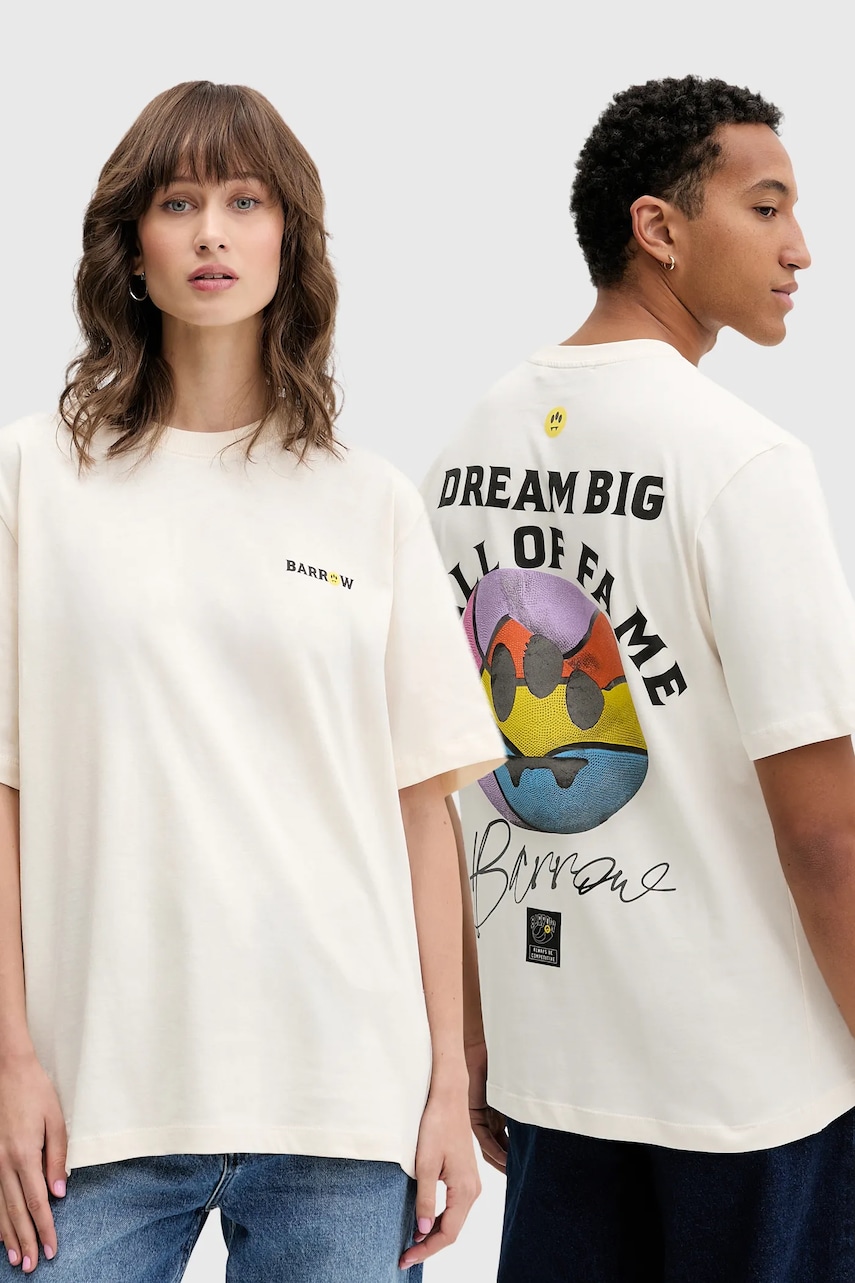 Bavlněné tričko Barrow béžová barva, F5BWUATH127