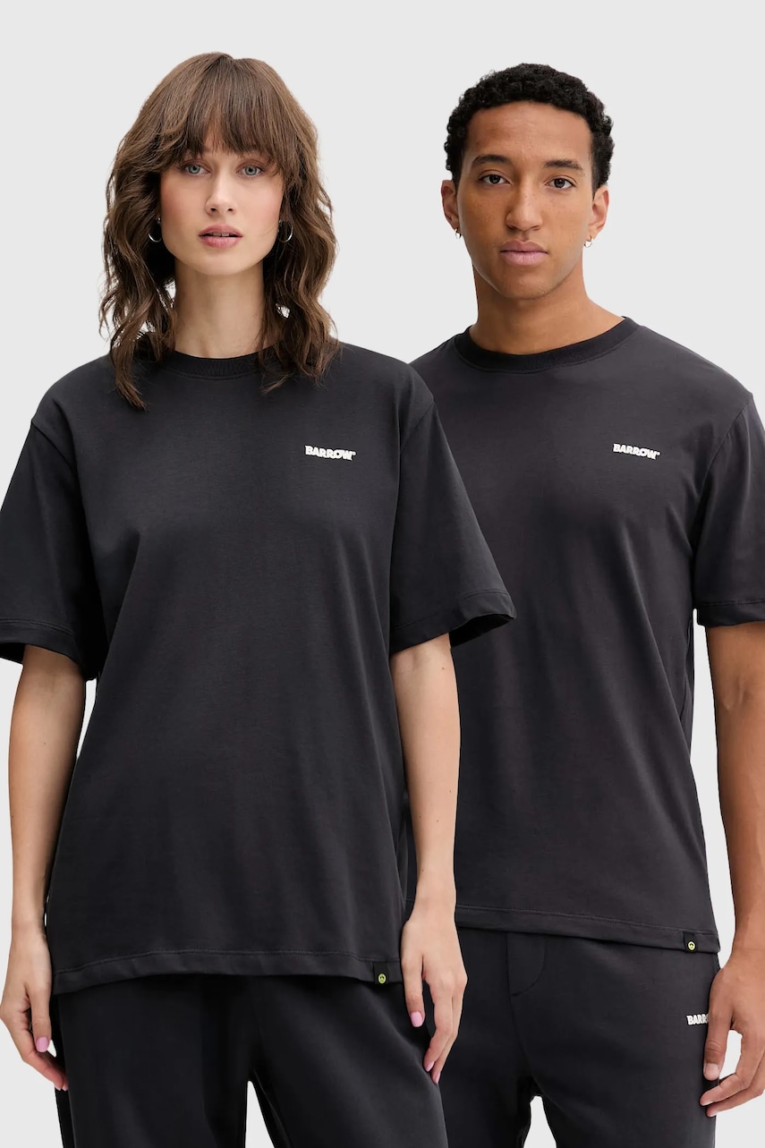 Bavlněné tričko Barrow šedá barva, s potiskem, F5BWUATH070