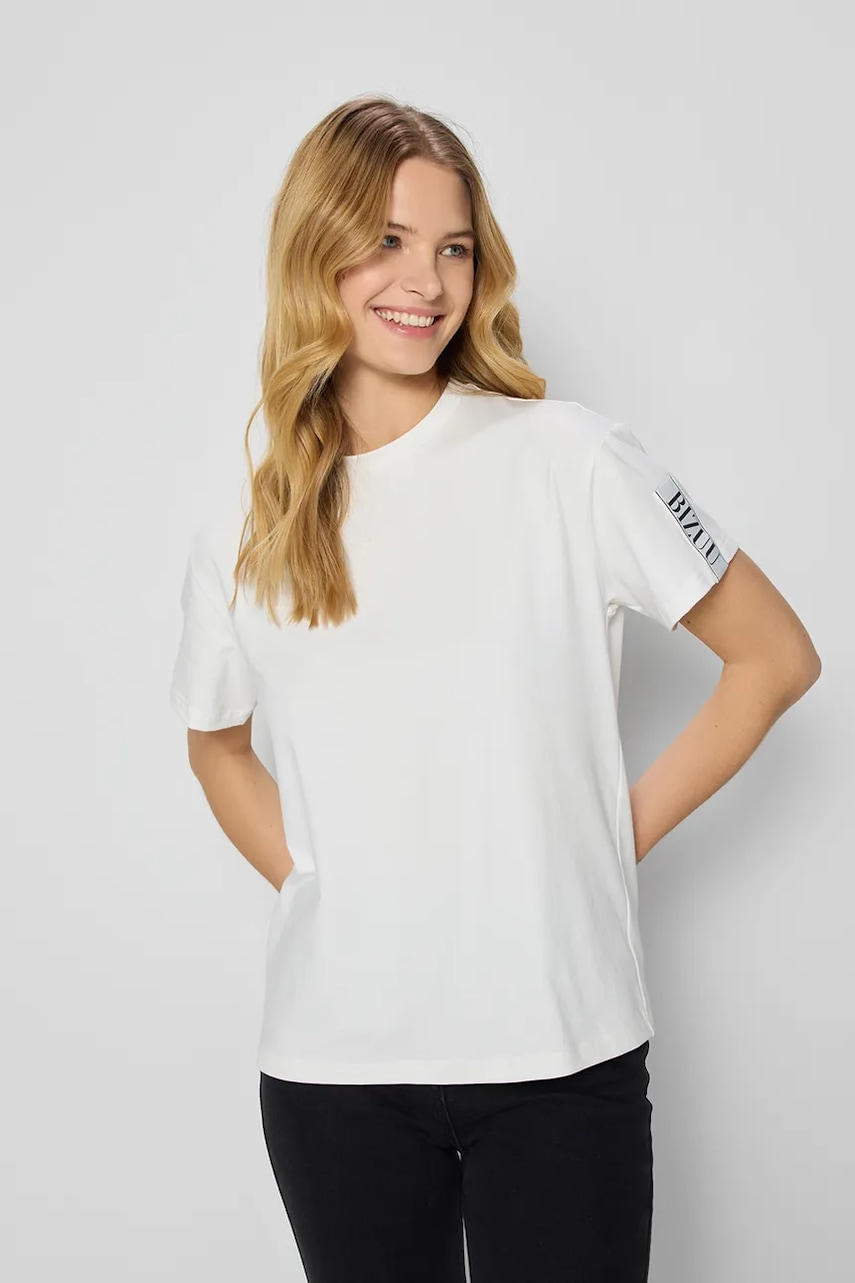 Bavlněné tričko Bizuu TISHAM dámské, béžová barva, TISHAM CREAM