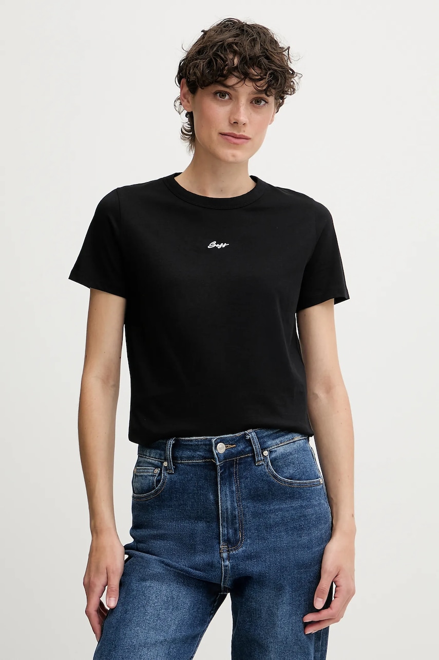 Bavlněné tričko BOSS Orange C_Elogo_5_s dámské, černá barva, 50547547