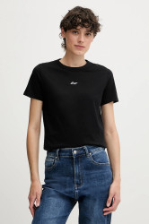 Bavlněné tričko BOSS Orange C_Elogo_5_s dámské, černá barva, 50547547