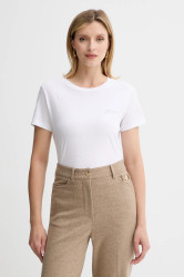 Bavlněné tričko BOSS Orange C_Esogo_4 dámské, bílá barva, 50549184