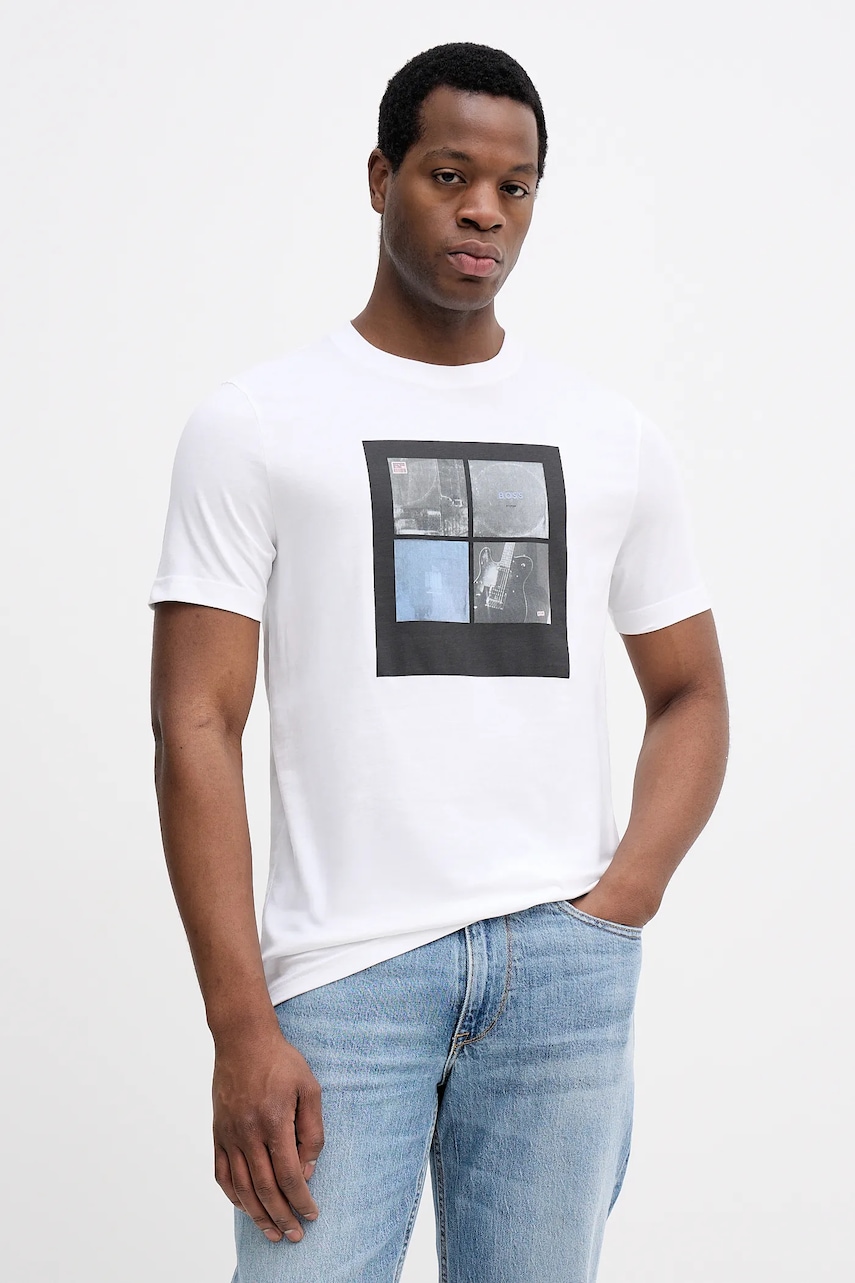 Bavlněné tričko BOSS Orange Te_Cover