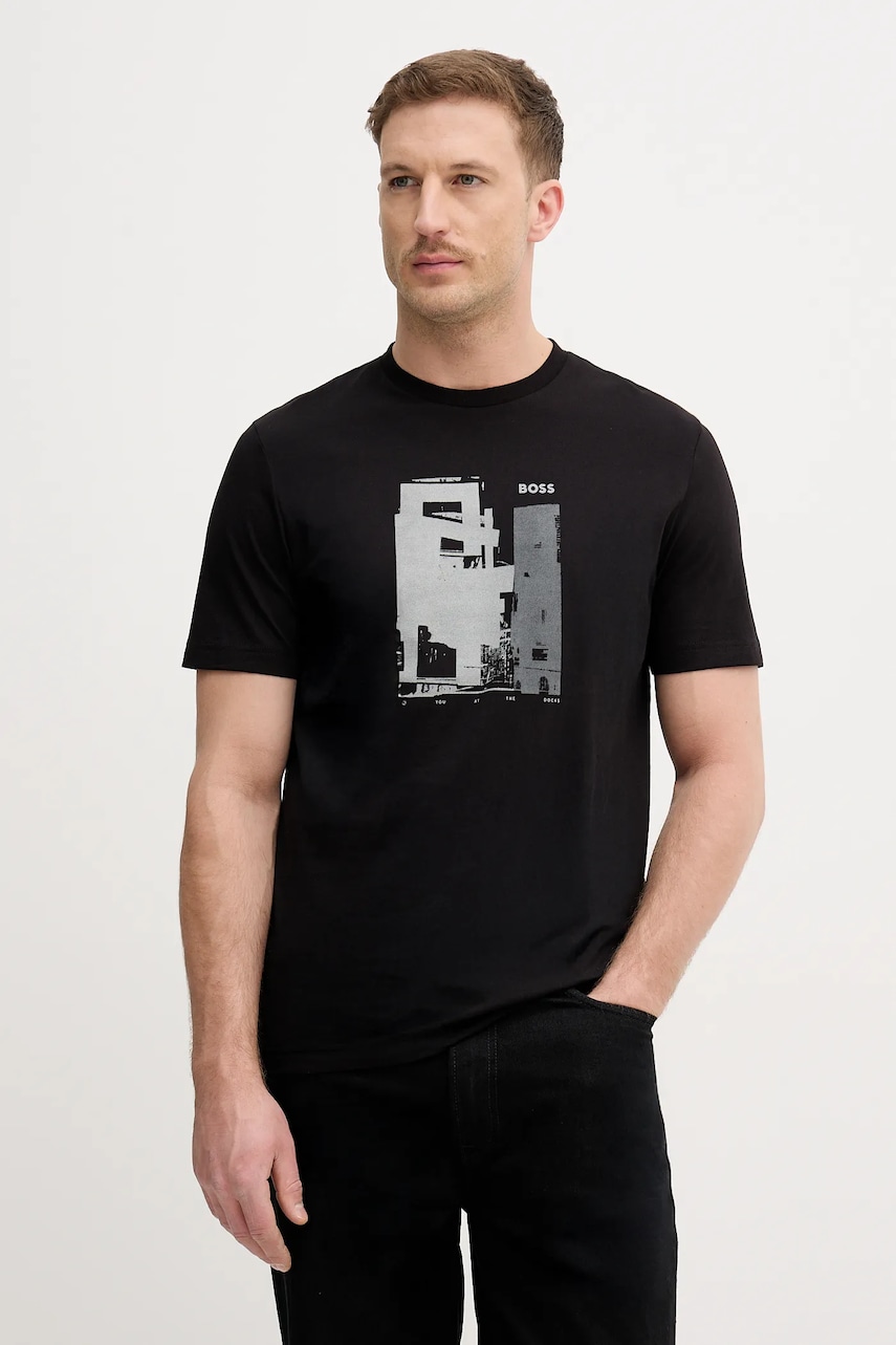 Bavlněné tričko BOSS Orange Te_Imprint