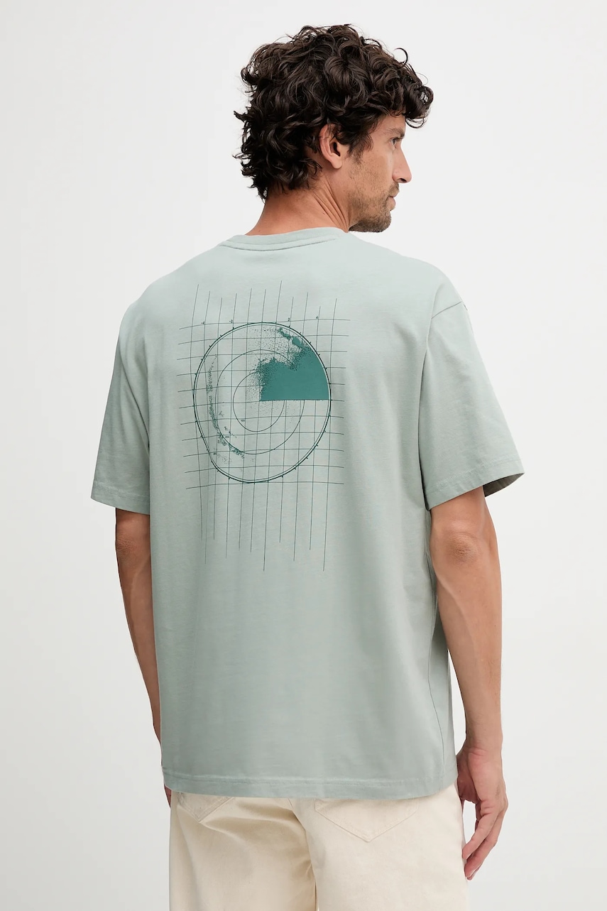Bavlněné tričko BOSS Orange Te_Radar pánské, zelená barva, 50551637