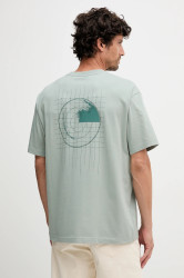 Bavlněné tričko BOSS Orange Te_Radar pánské, zelená barva, 50551637