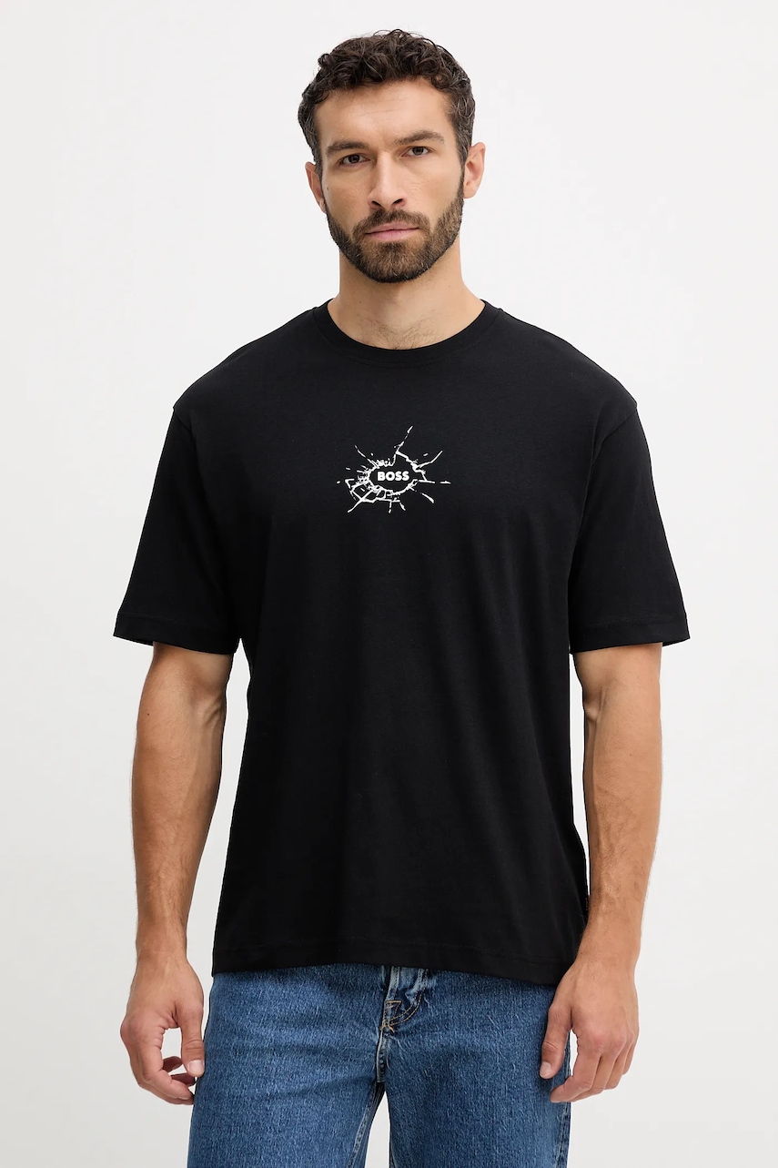 Bavlněné tričko BOSS Orange Te_voyage