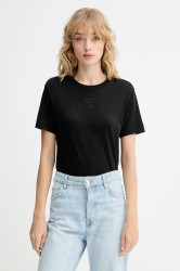 Bavlněné tričko Calvin Klein dámské, černá barva, LV044D201G