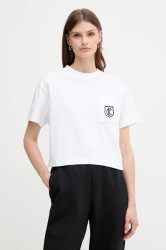 Bavlněné tričko Calvin Klein Jeans dámské, bílá barva, LV047B847G