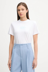 Bavlněné tričko Calvin Klein Jeans dámské, bílá barva, LV047C863G