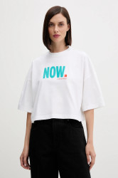 Bavlněné tričko Calvin Klein Jeans dámské, bílá barva, LV047D209G