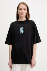 Bavlněné tričko Calvin Klein Jeans dámské, černá barva, LV047C818G